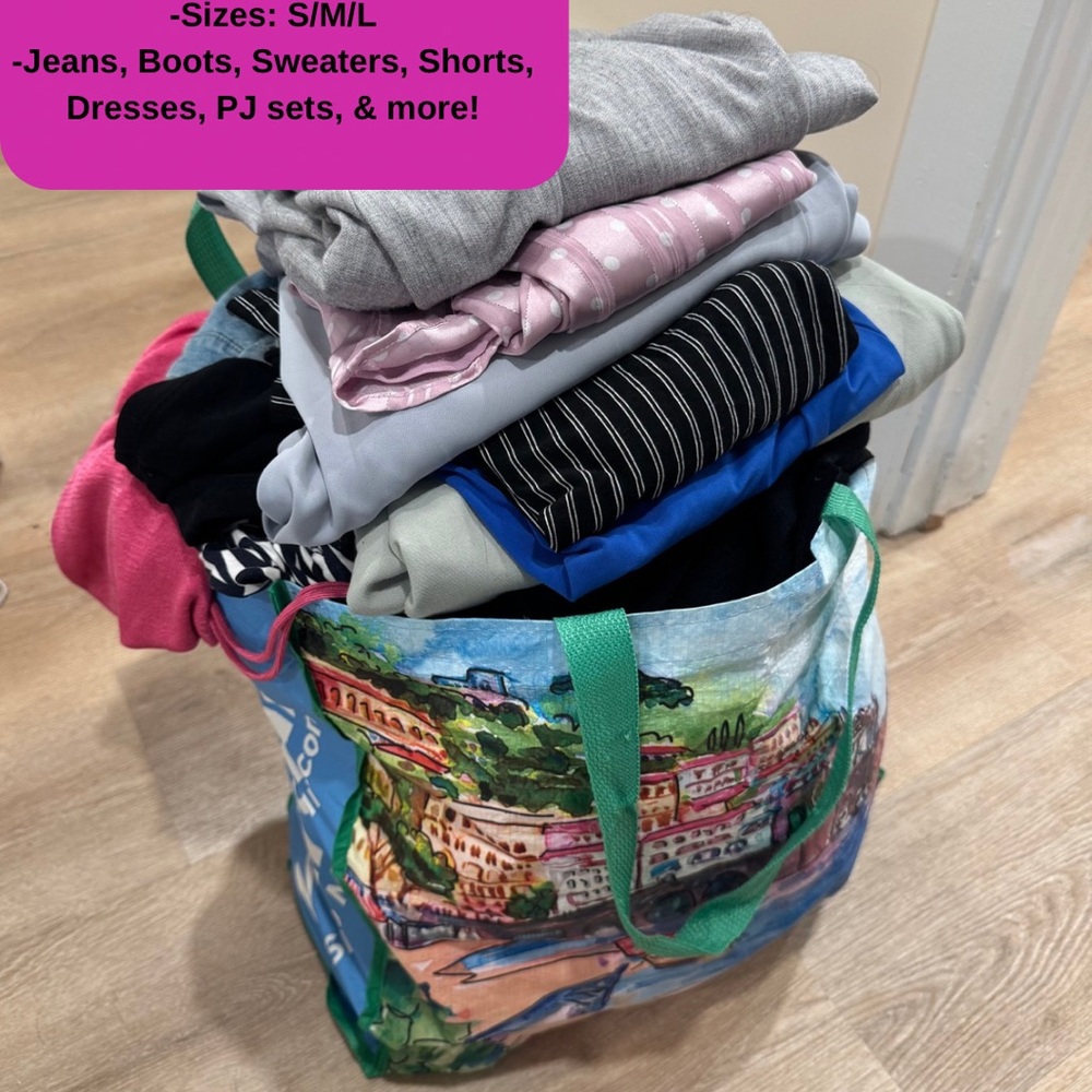 Mixed Clothing Bundle with Tote Bag